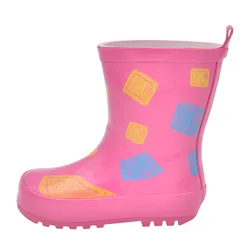 New Children Boys Girls Fashion Rubber Rain Boots Waterproof Child Print Rainboots Kids Water Shoes Wellies Boots