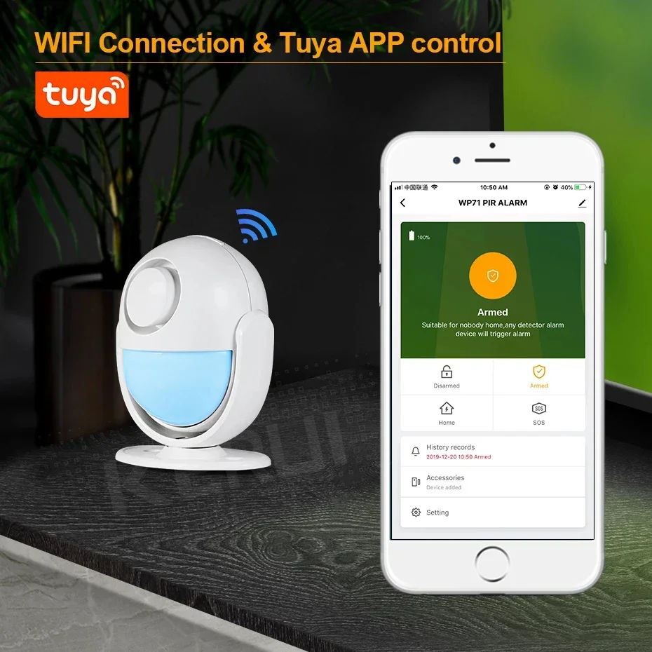 Tuya WIFI Alarm System 120dB Works With Google Alexa 433 PIR Detector Door Sensor  Smart Home Security Smart Life App Burglar