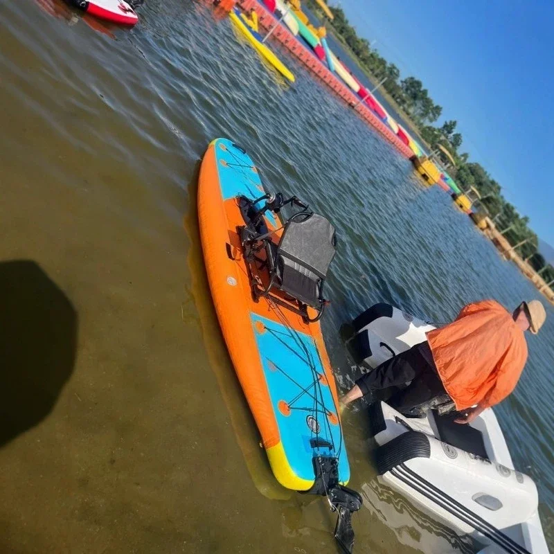 Three-air room recreational fishing pedal boat inflatable paddle board pedal type double pontoon paddle board