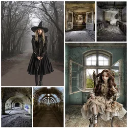Tree Fog Forest Grunge Room Halloween Photo Backdrop Vinyl Photophone Background Children Portrait Photocall Photography Props