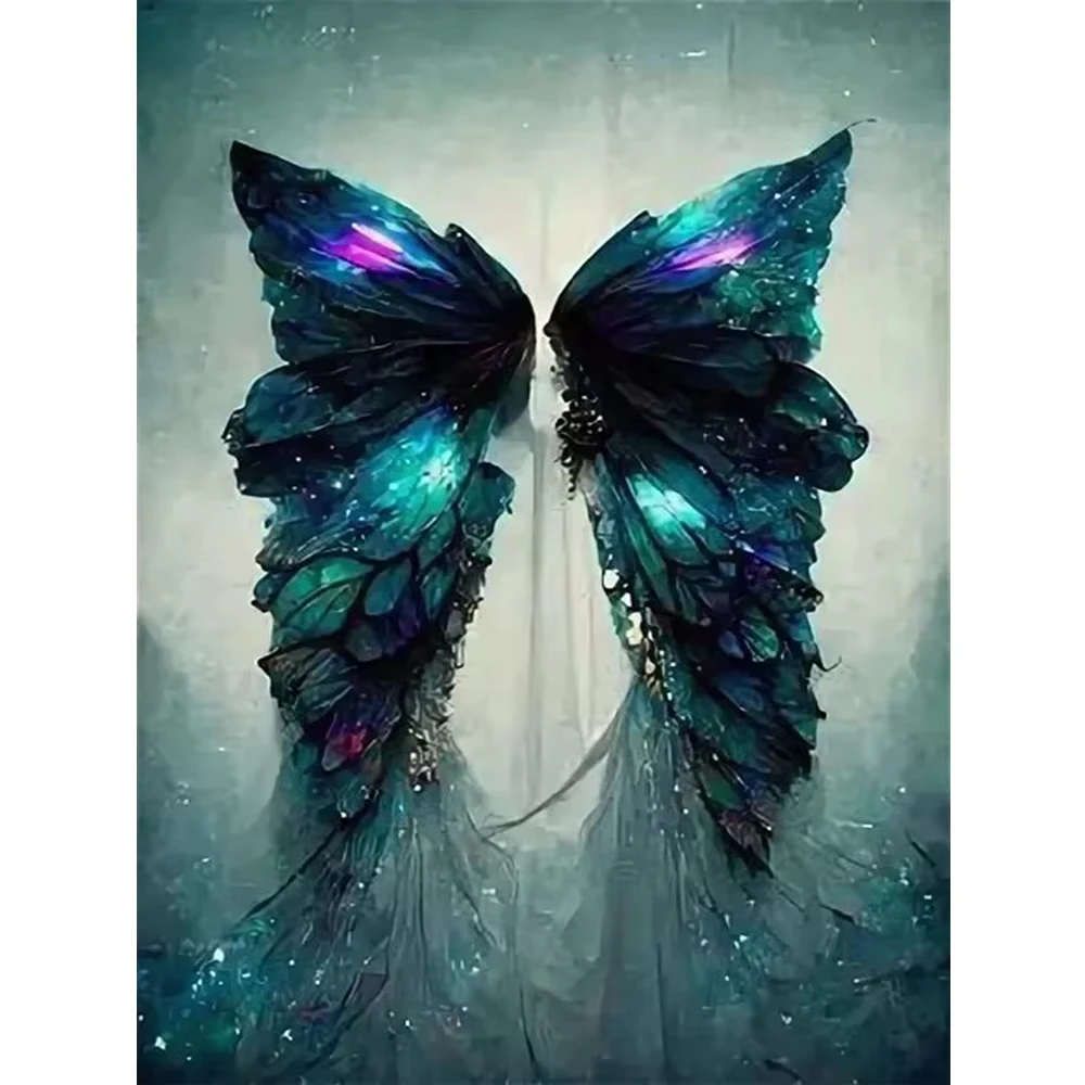 Frameless,Diamond Painting Set: Wing Full Round Diamond Mosaic 5 DIY Diamond Embroidery Home Decoration Gift