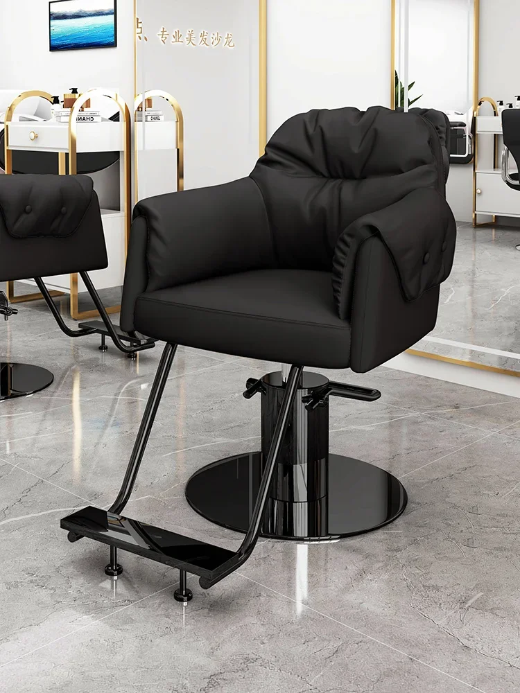 Hairdressing Luxury Professional Barber Chair Swivel Lift Perm Barber Chair Hair Dyeing Silla De Barbería Salon Furniture GM212