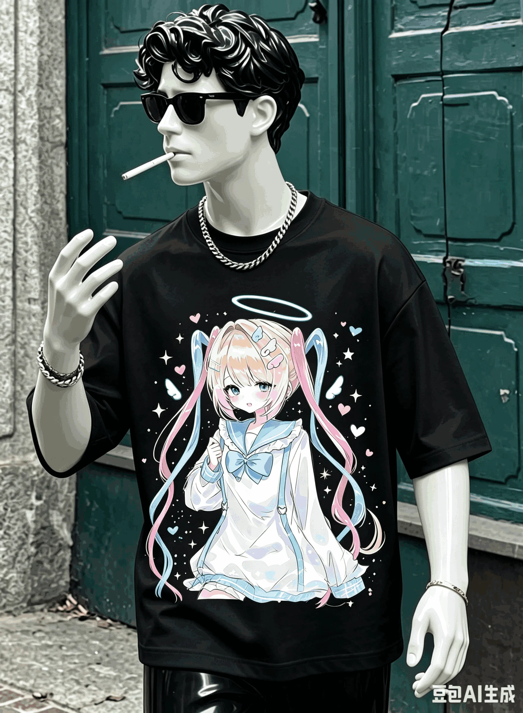Needy Streamer Overload Übergroßes Unisex-T-Shirt mit Grafikdruck und Rundhalsausschnitt für Männer und Frauen, hochwertig, Y2k, kurze Ärmel, atmungsaktiv – Detail 8