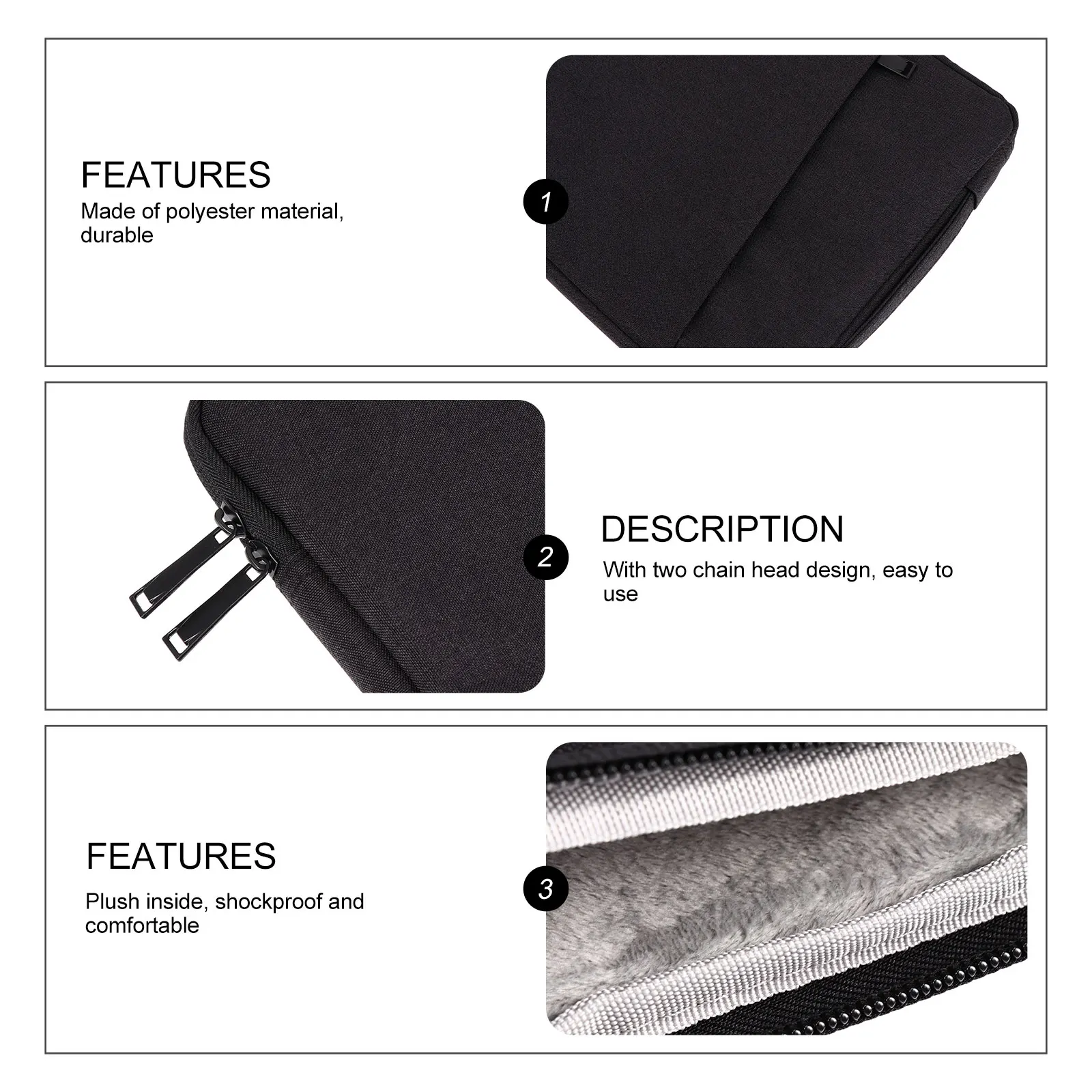

Laptop Case Protective Sleeve Business Carrying Bag Organizer Computer Handbag Black Woman