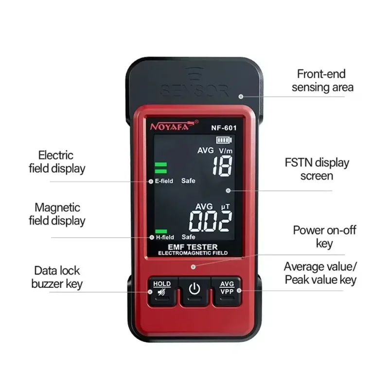 NOYAFA NF-601 Real Time Detection of Electric and Magnetic Field Strength Using A Handheld Electromagnetic Radiation Detector