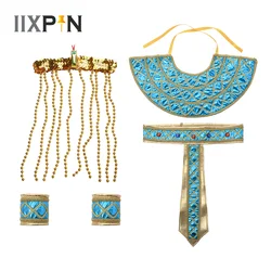 Pharaoh Egyptian Cleopatra Cosplay Costume Accessories Halloween Ancient Rome Egypt King Outfits Snake Headband Arm Sleeves Belt