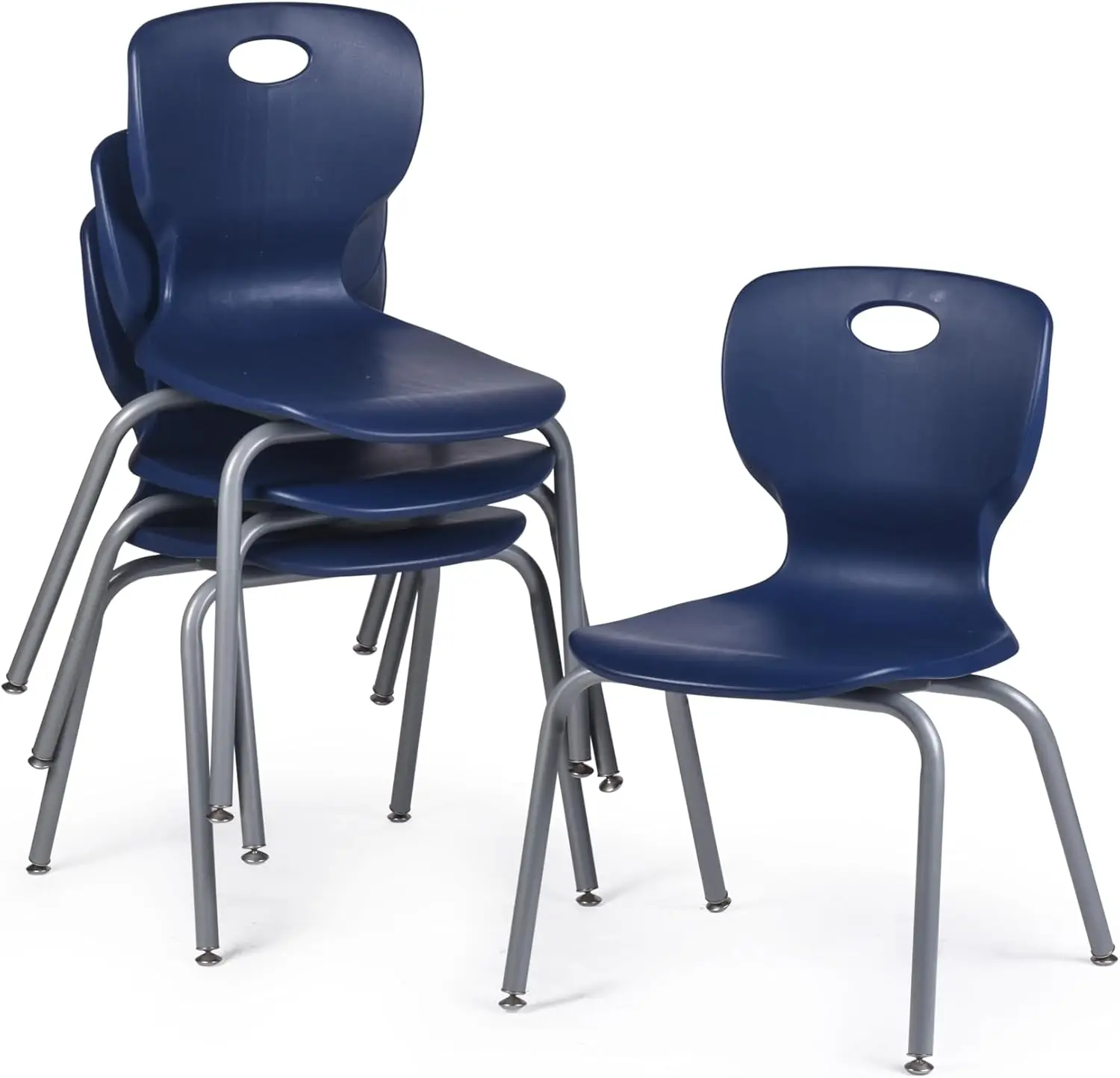 Student Stack Chair - Luxurious and Comfortable Molded Seat with Robust Riveted Frame - for Classrooms in Home Learning or Offic