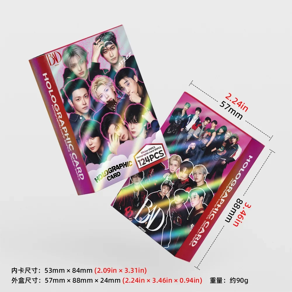 124 Stück Einzelalbum ATEEZ BAD Mini LOMO-Karten Fotokarten HD-Fan-Sammlungskarten Dekorative Geschenke – Detail 2