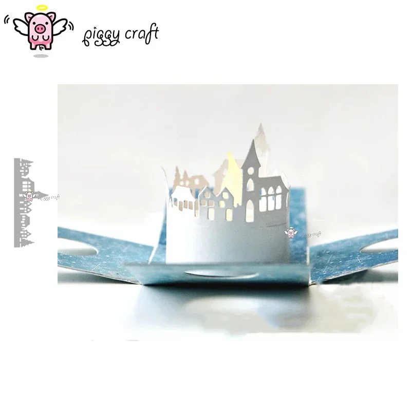 

Piggy Craft metal cutting dies cut die mold House strip edge Scrapbook paper craft knife mould blade punch stencils dies