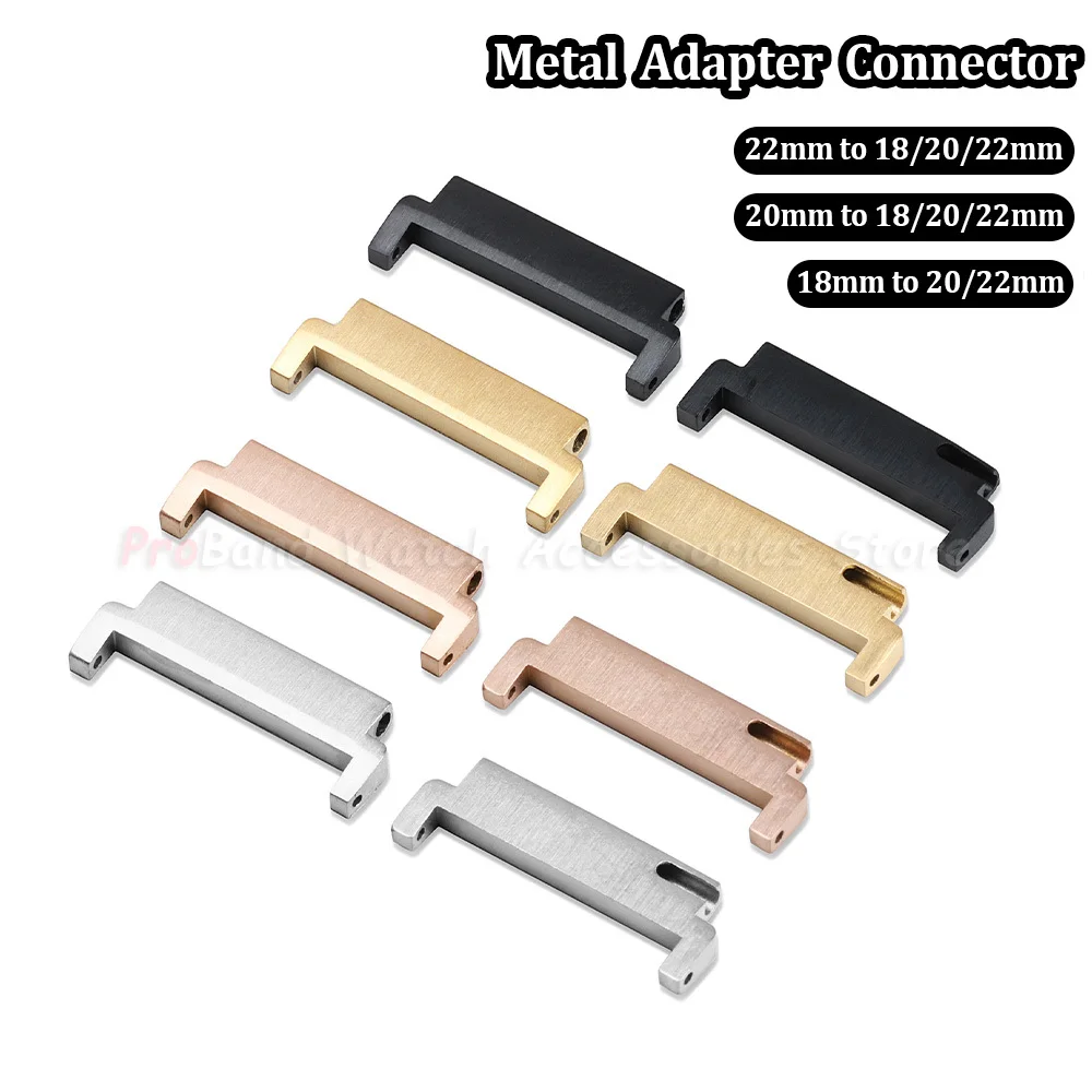 Watch Band Adapters 18mm To 22/22mm , 20mm 22mm To 18/20/22mm Quick Release Pins Lug Connectors Strap Spring Bars Accessories