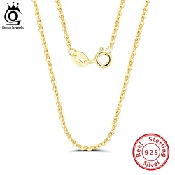 ORSA JEWELS 100% 925 Sterling Silver 1mm Cable Chain Necklace 925 Cable Link Chain Neck for Unisex Daily DIY Cable Chain OSC06