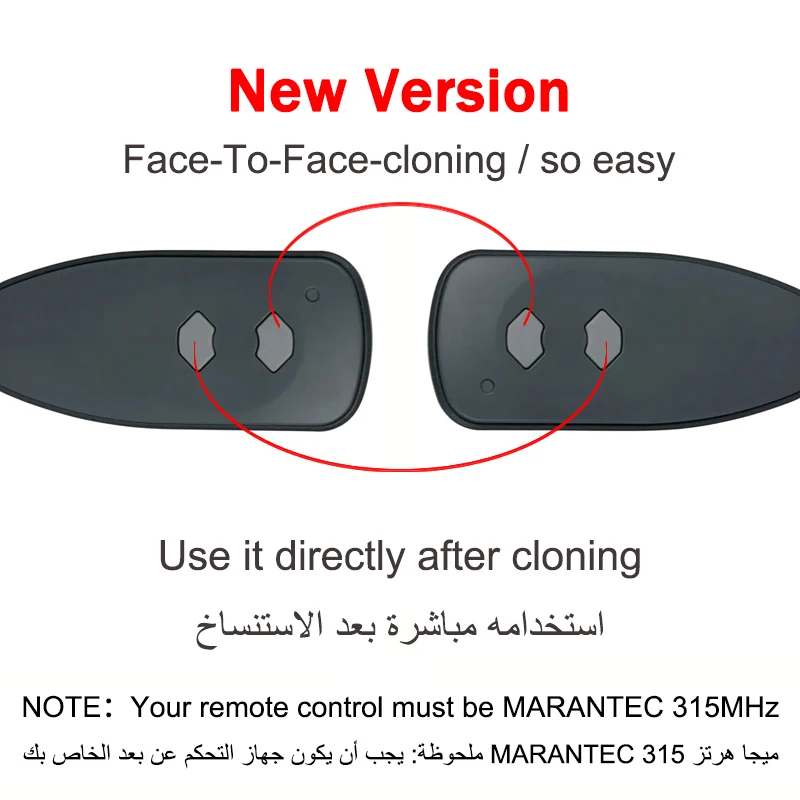 For 315MHz Marantec M3-2312 M3-2314 M3-3313 65892 M3-2432 ML-1312V ML-2312 Garage Door Opener Marantec Remote Control With Clips