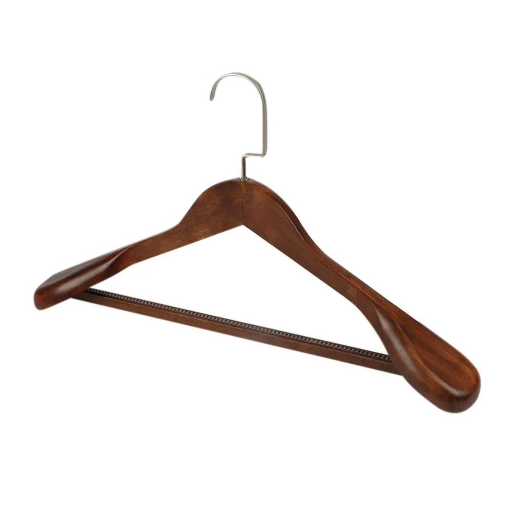 Wide Shoulder Wooden Hangers, Suit Hangers with Non Slip Pants Bar, High-Grade Solid Wood Coat Hangers for Jacket Clothes Hanger