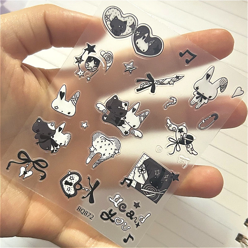 Y2K Cute Angel Rabbit Stickers DIY Scrapbooking Phone Journal Decoration Sticker School Stationery view 4