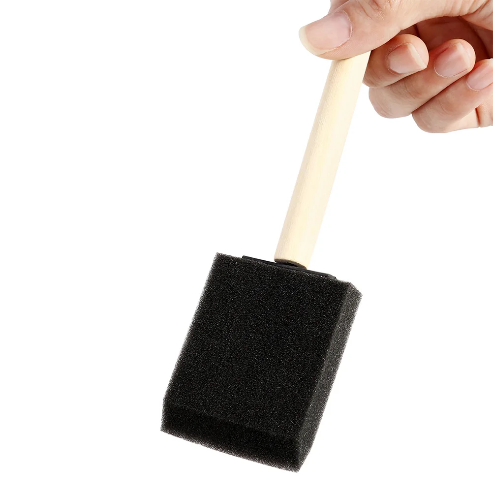 어린이를위한 스폰지 페인트 낙서 예술 그리기 세트 단단한 나무 손잡이 경량 내구성 비 드립 페인팅 도구 크리 에이 티브 Diy