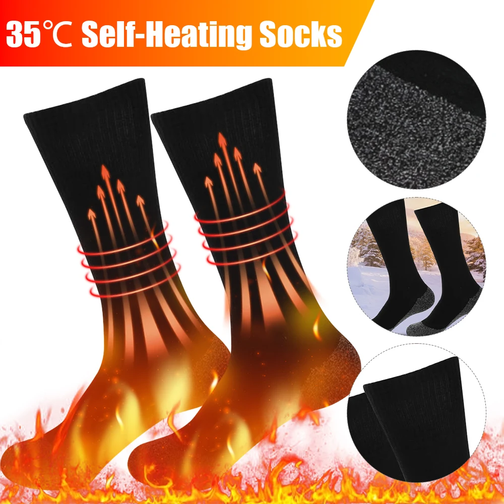 35 Degree Thermostatic Socks Winter Self-Heating Socks Acetate Fibers Keep Warm Ski Stocking Lightweight Foot Sock for Hiking