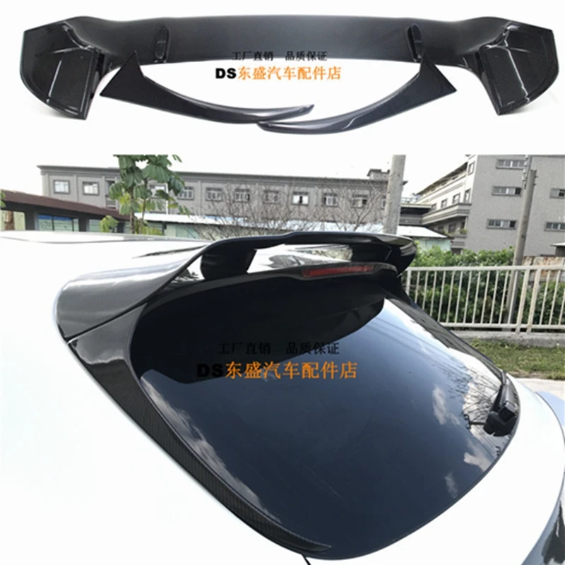 3pcs For Porsche Macan 2014-2017 Car Styling Carbon Fiber Rear Roof Spoiler Lip Window Top Wing Splitter