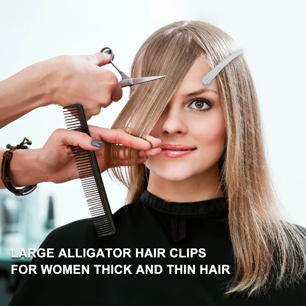 

12 pcs Large Duckbill Silver For Thick Thin Hair Durable Styling Tool Salon Barber Craft Office Use Hair Styling Clips Metal