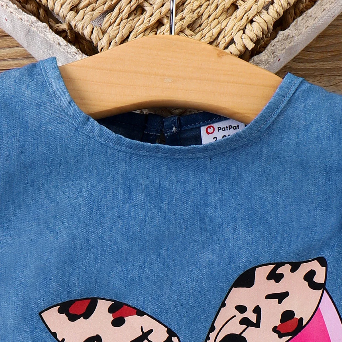 PatPat Baby Girl Cute Cat Print Ruffled Short-sleeve Dress Soft and Comfortable Perfect for Outings and Daily Wear