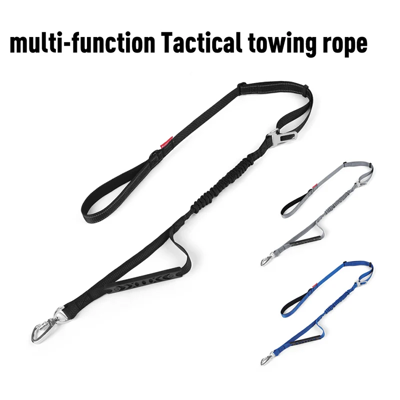 Multi-Functional Tactical Dog Leash Escape-Proof Durable High Elasticity Reflective Pet Towing Rope Large Dog Safety Accessories
