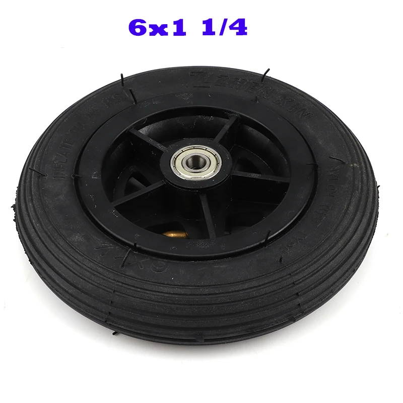 

6X1 1/4 Wheels 150mm 6 inch Pneumatic Tire Inner Tube with 4 aluminum rims for gas electric scooters e-Bike A-Folding Bike