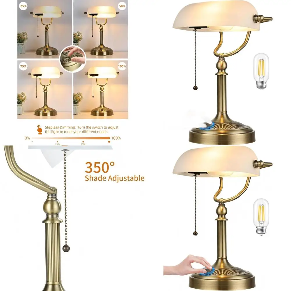 

LED Desk Lamp with Adjustable Brightness, White Matte Glass, Ideal for Home and Office