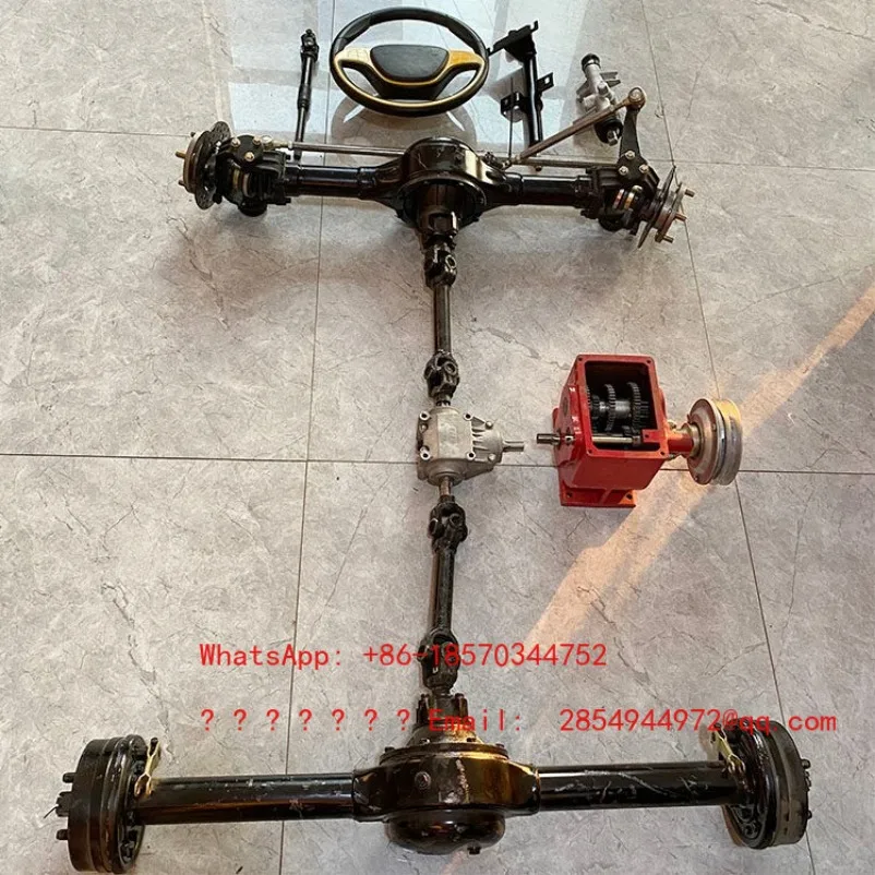 

Комплектующие для сельскохозяйственной техники: шасси с полным приводом, двухколесным рулевым управлением, передним и задним мостом, коробкой передач