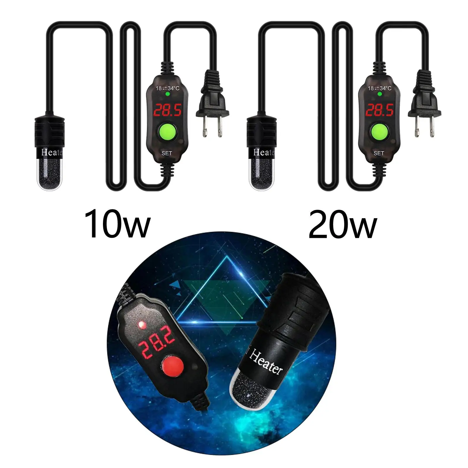 Aquarium Fish Tank Heater Submersible Thermostat Heat Rod for Betta