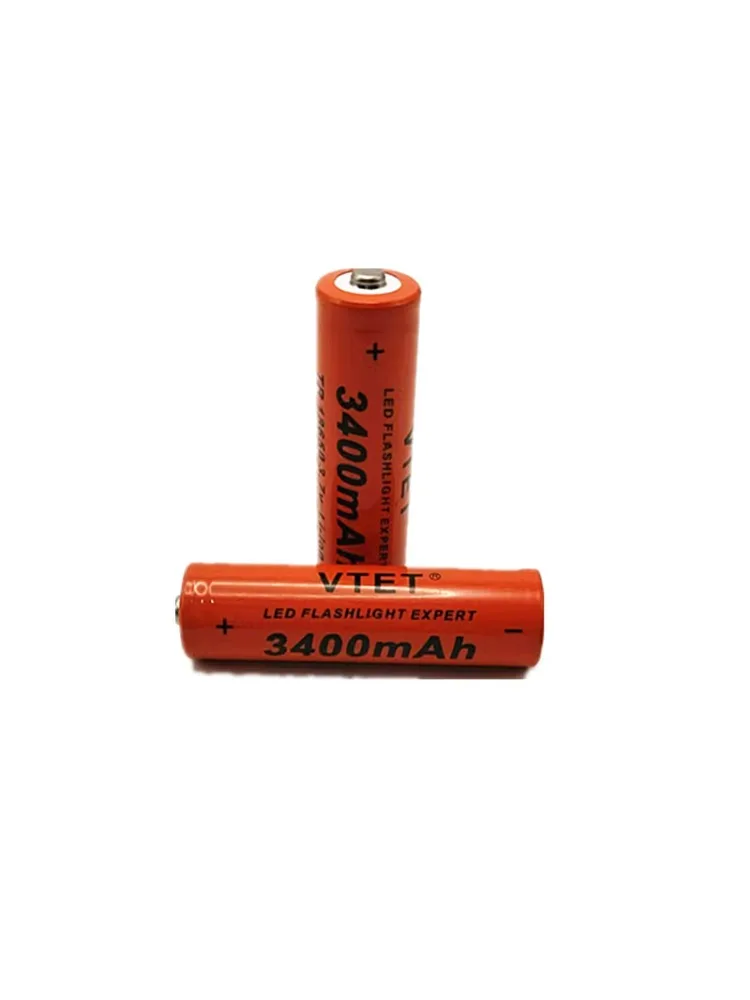 18650 Battery Rechargeable Battery 3.7V 18650 3400mAh Capacity Li-ion Rechargeable Battery for Flashlight Torch Battery+Charger