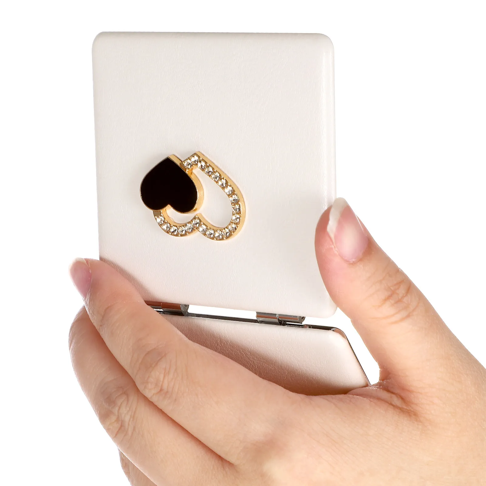 

1Pcs Compact Makeup Mirror Mini Portable Folding Mirror with Elegant Design Smooth Texture for Handbag Purse Pocket