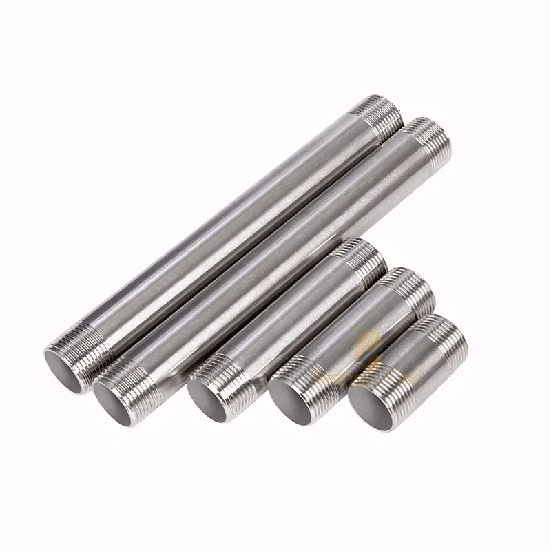 

Length 50/100/150/200/250/300mm 1/4" 3/8" 1/2" 3/4" -2” BSP Male Thread Long Nipple 304 Stainless Steel Pipe Fitting Connector
