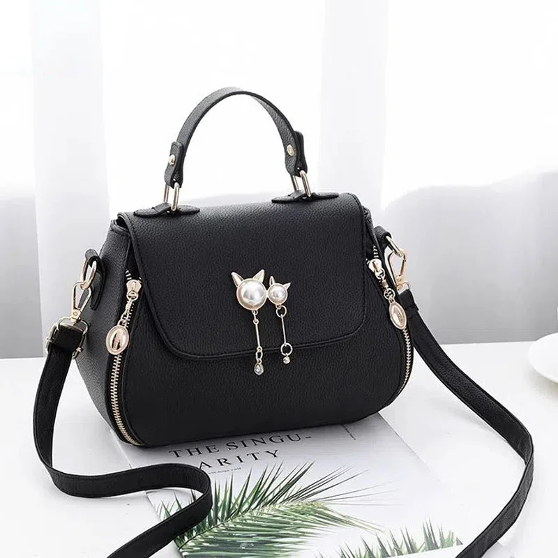 2024 Korean PU Leather Women Messenger Bag High Quality female Shoulder Bag Lace Crossbody Bag Clutches Bolsas Femininas PT1283