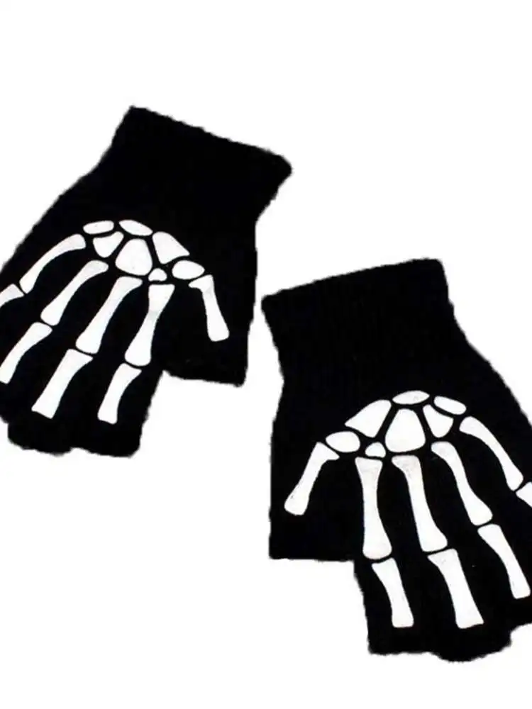 AliExpress Men and Women of The New Personality Skeleton Ghost Fingers Gloves Warm Autumn and Winter Wool