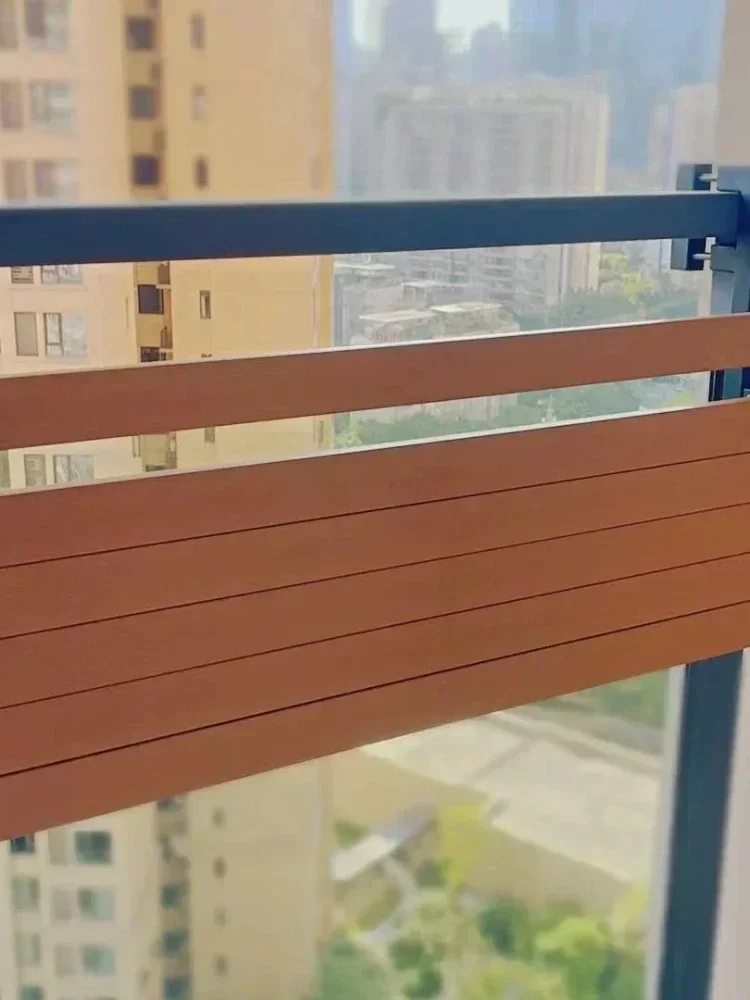 Simple outdoor foldable imitation wood metal bar table, garden balcony, hanging railing, study room