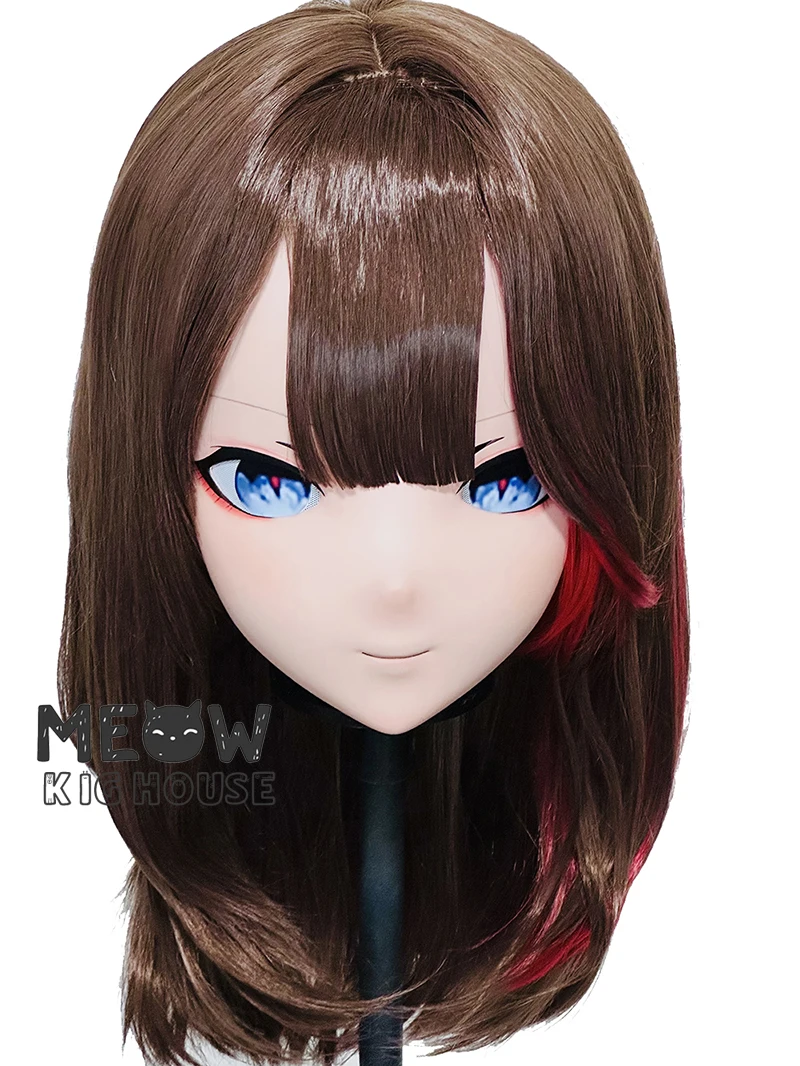 

(MEO580) Customize Handmade Full Head Lockable Crossdress Male to Female Japanese Cartoon Anime Game Character Kigurumi Mask
