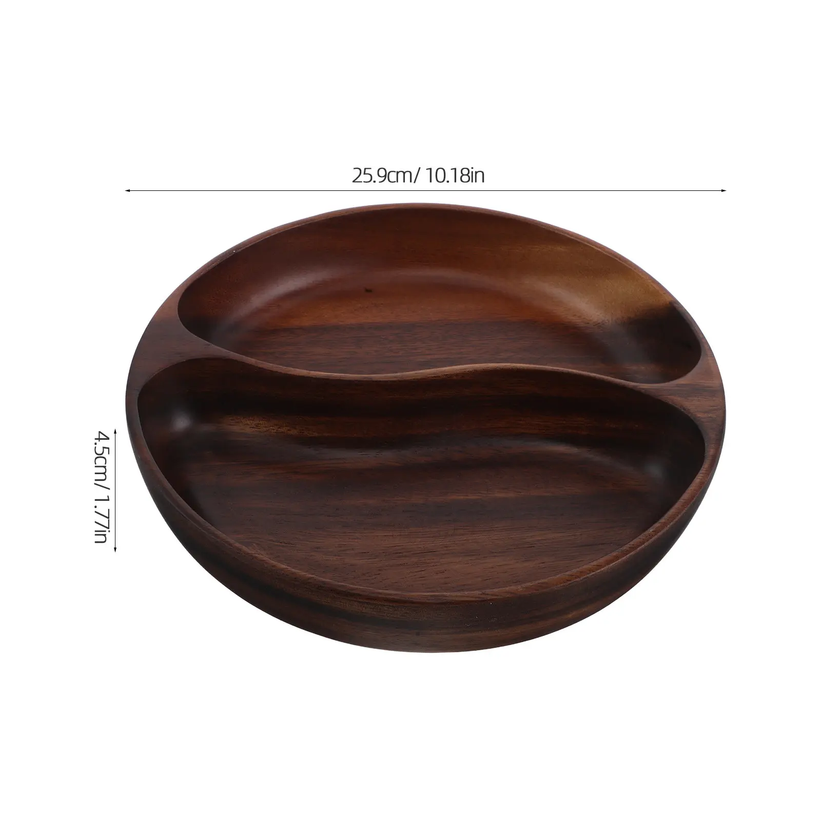 Divided Portion Plate Wooden Snack Serving Dish 10 Sectioned Fruit Tray Dual Compartment Nut Bowl Candy Salad Appetizer Server view 3
