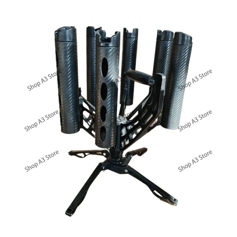 Rotary Fishing Rod Storage Rack, No Drilling Installation Space Saving Holder for Competition Rod & Lure Rod