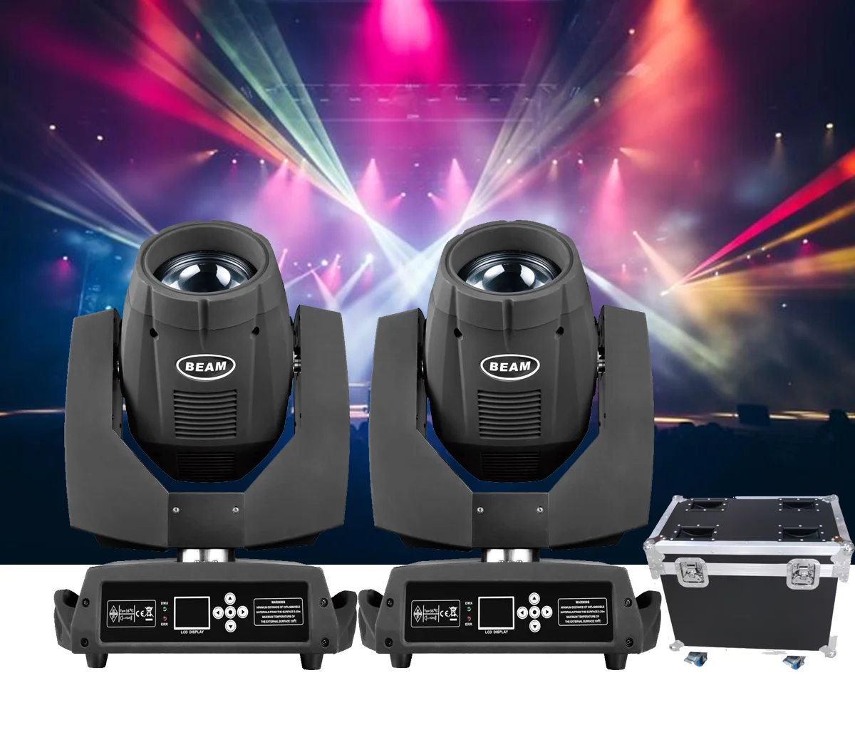 

2PCS 230W Moving Head Beam Light with DMX512 Lyre Stage Effect Lighting Equipment Spotlight for Concert Party DJ Disco Wedding
