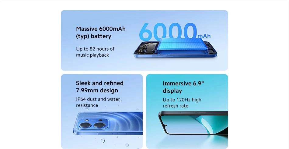 Gobal Version Xiaomi Redmi 15C Smartphone 6.9" MediaTek Helio G81-Ultra CPU 6000mAh Battery 50MP Camera