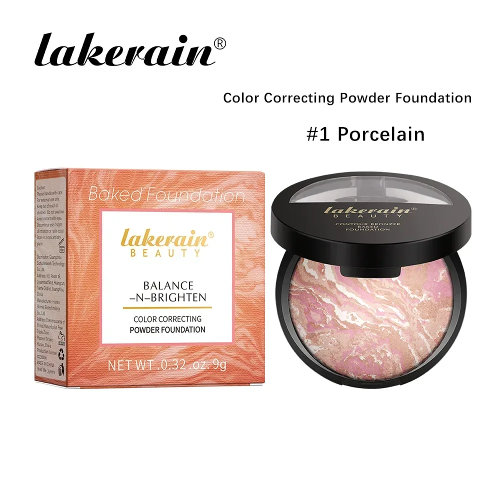 Lakerain 3-en-1 fond de teint de cuisson surligneur poudre réglage poudre Contour poudre Blush poudre maquillage cosmétiques en gros