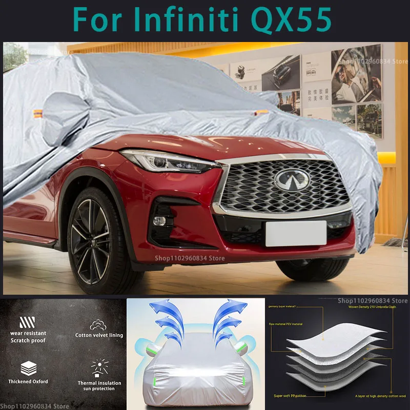 

For Infiniti QX55 210T Waterproof Full Car Covers Outdoor Sun uv protection Dust Rain Snow Protective Auto Protective cover