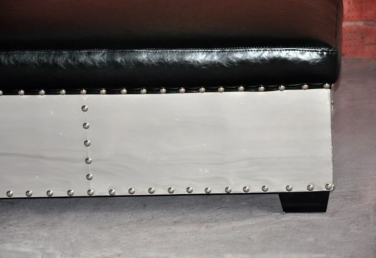 Clothing, shoe store personalized aluminum leather rivet sofa stool, storage stool