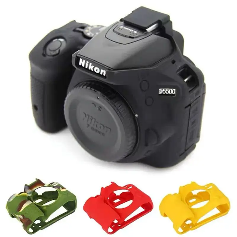 Silicon Rubber Sleeve Armor Skin Case Body Cover Protector for Nikon D5500 D5600 DSLR Camera Shell Protective Soft Video Bag