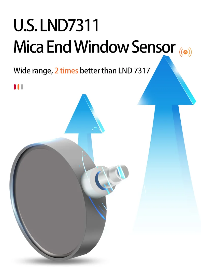 Aikesi Nuclear Radiation Detector LND7311 Geiger Counter Mica Window Radon Detector Alpha Beta Surface Contamination Monitors