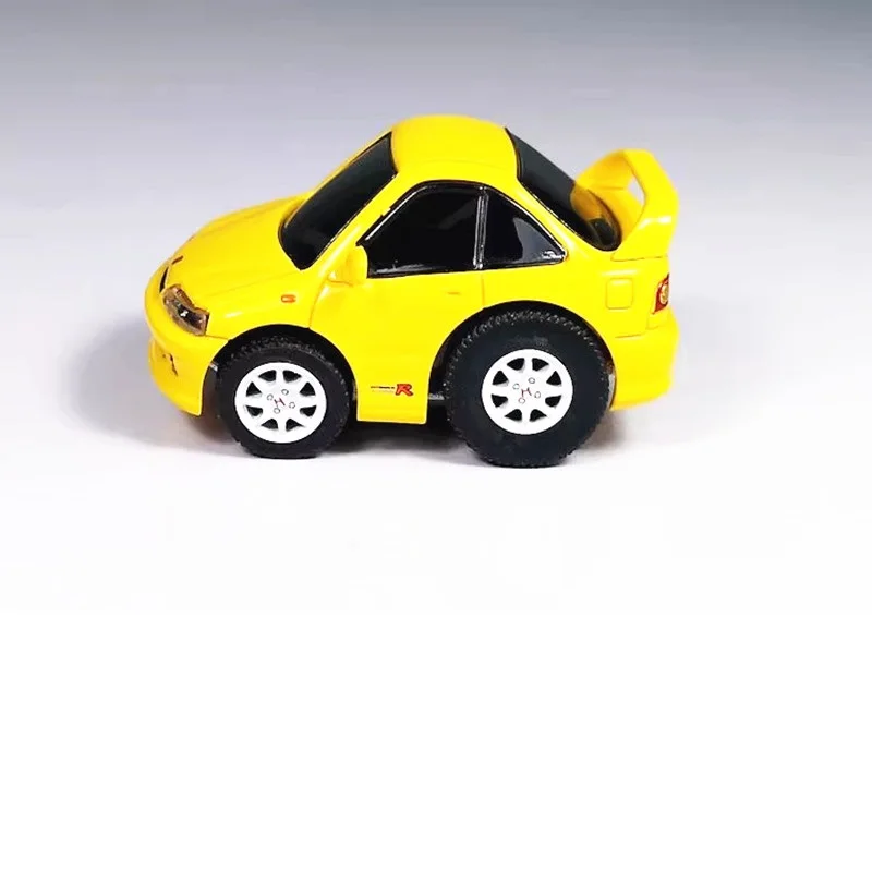 Alloy simulação modelo carro, amarelo Q série, Hon-da Integra DC2, minúsculo, 1:64