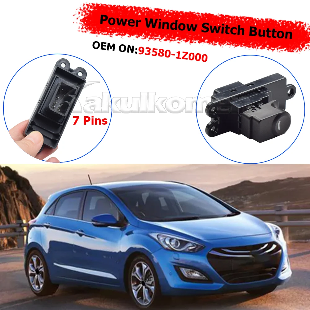 935802L010 Car Genuine Rear Electric Power Window Switch Button For Hyundai i30 i30CW 93580-2L010 93580-2L000 93580-1Z000 7Pins