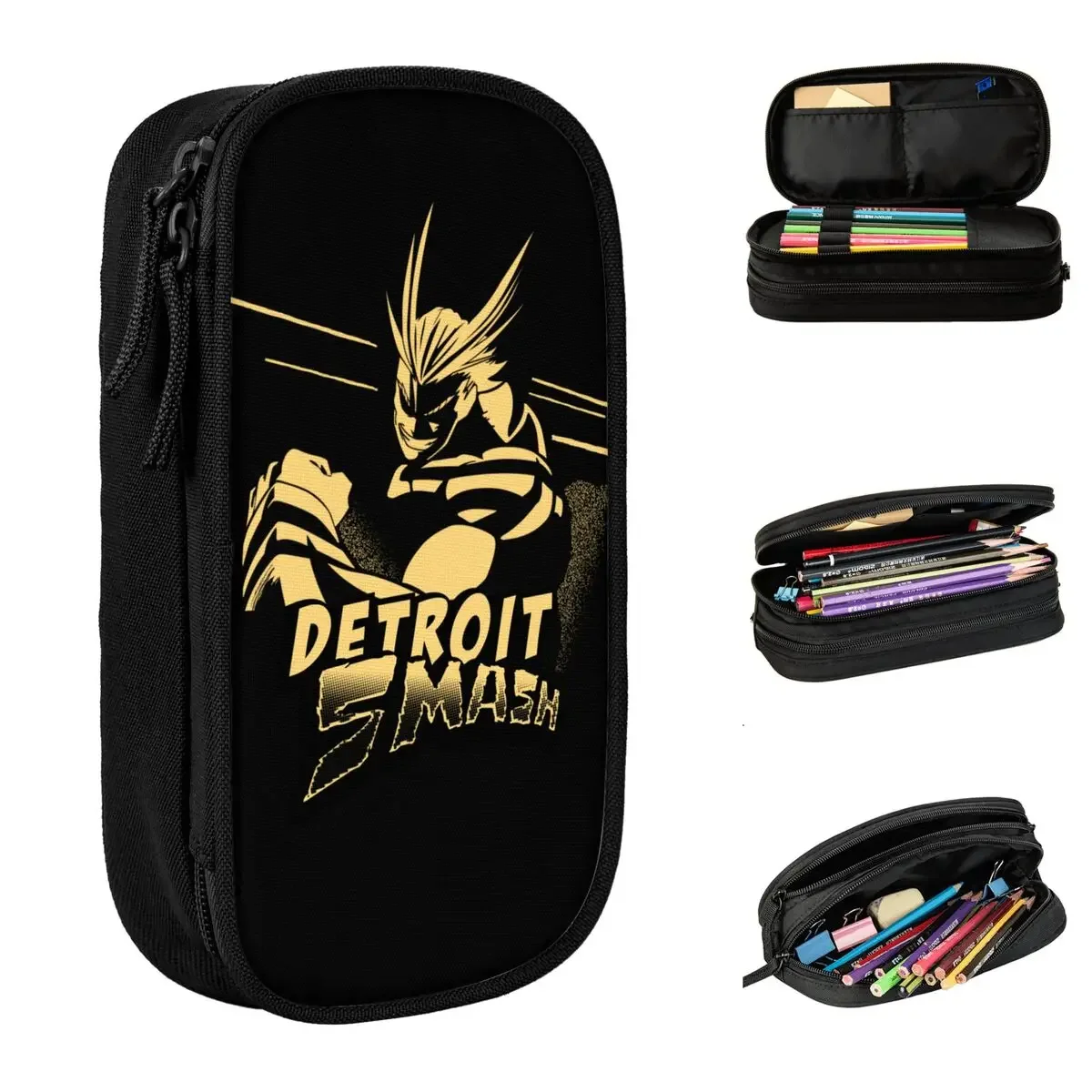 All Might Detroit Smash Pencil Cases Pencilcases Pen Box Kids Big Capacity Bags School Zipper Stationery