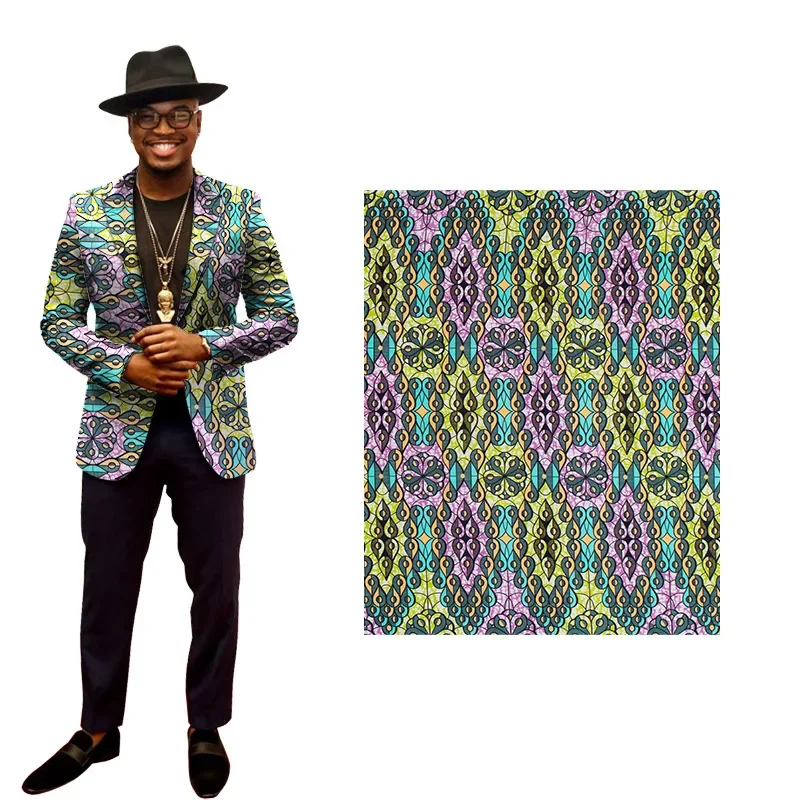 2024 neueste nigerian ische Ankara Material afrikanischen Polyester bedruckten Stoff Hemd Stoff ethnischen Stil Wachs gefärbten Stoff