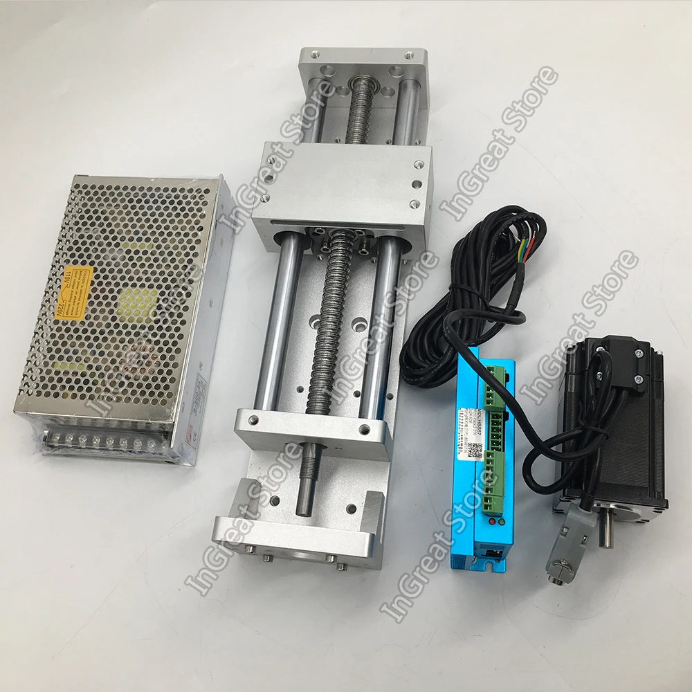 

Nema23 2.2Nn Closed Loop Stepper Motor Driver Power Supply &600MM Linear Module Sliding Table XYZ Axis Cross Stage Ballscrew Kit