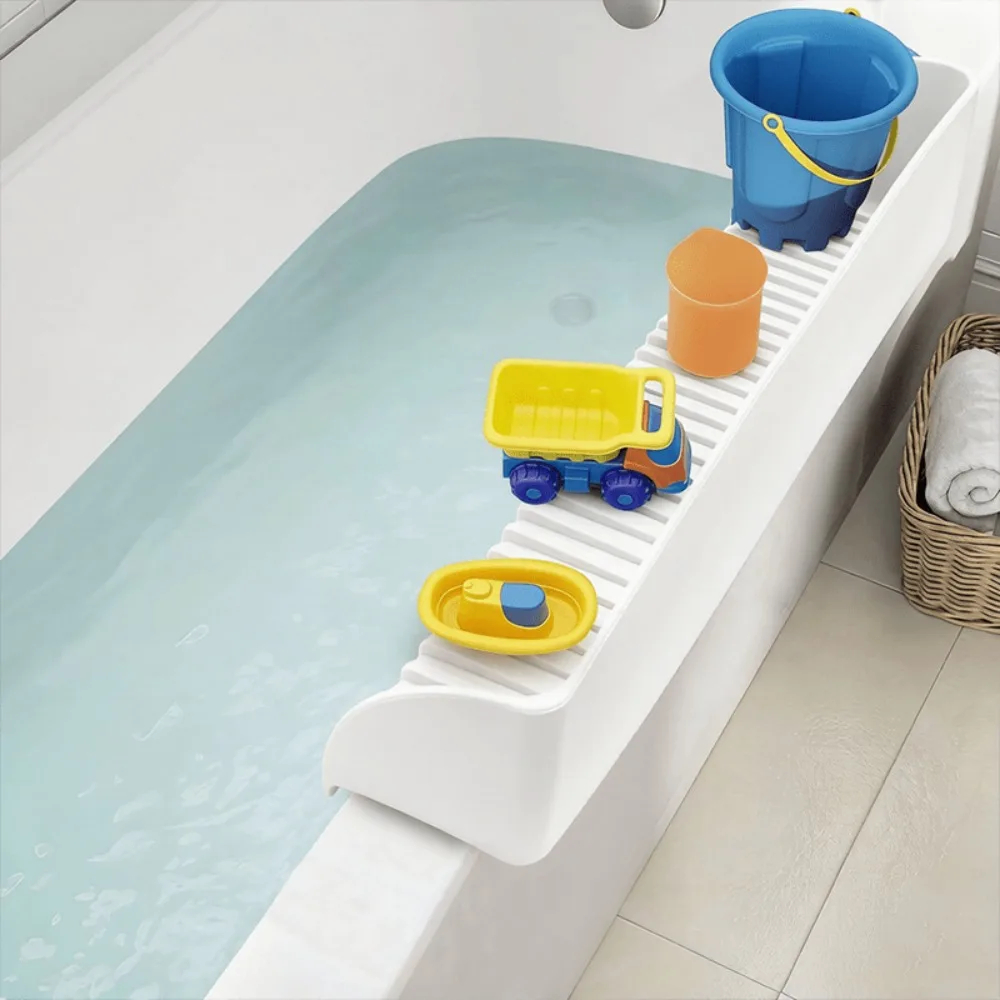 Silicone Bathtub Splash Guard Storage Rack Bath Tub Anti Splashing Water Barrier for Toiletries Cup Organizer Bathroom Accessory
